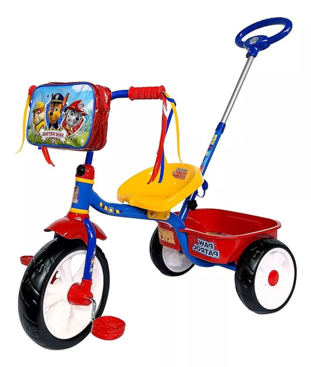 Triciclo Apache Para Niño Paw Patrol Con Barra Empuje Azul