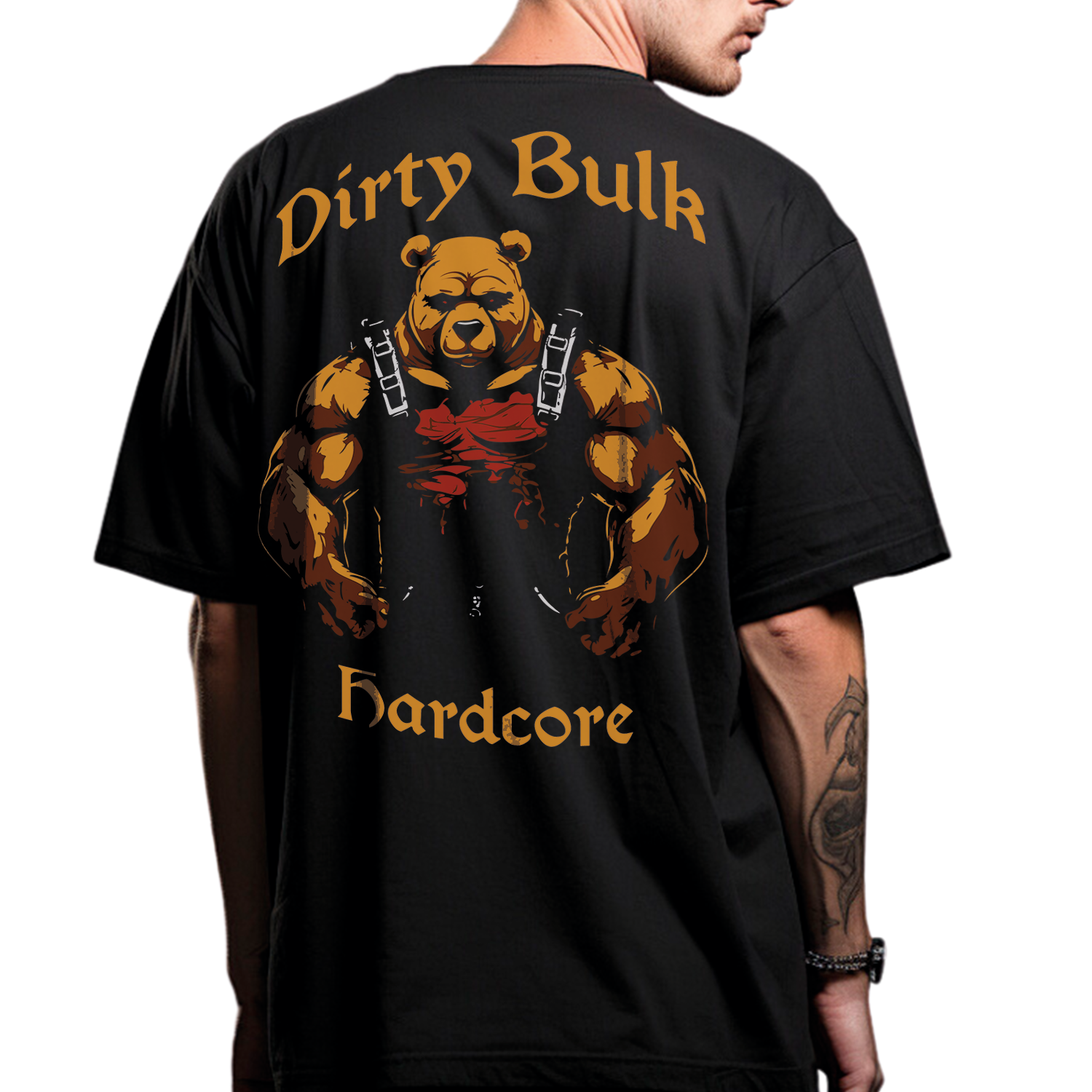 Playera Entrenamiento Dirty Bulk Oso UNISEX Corte Oversize