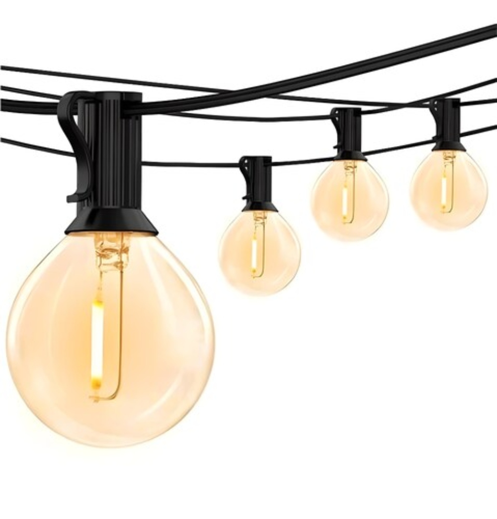 Guirnalda De Luces Para Exterior 15M  25+2 Luces Exterior, G40 Luces Para Jardín Para Exterior Impermeable