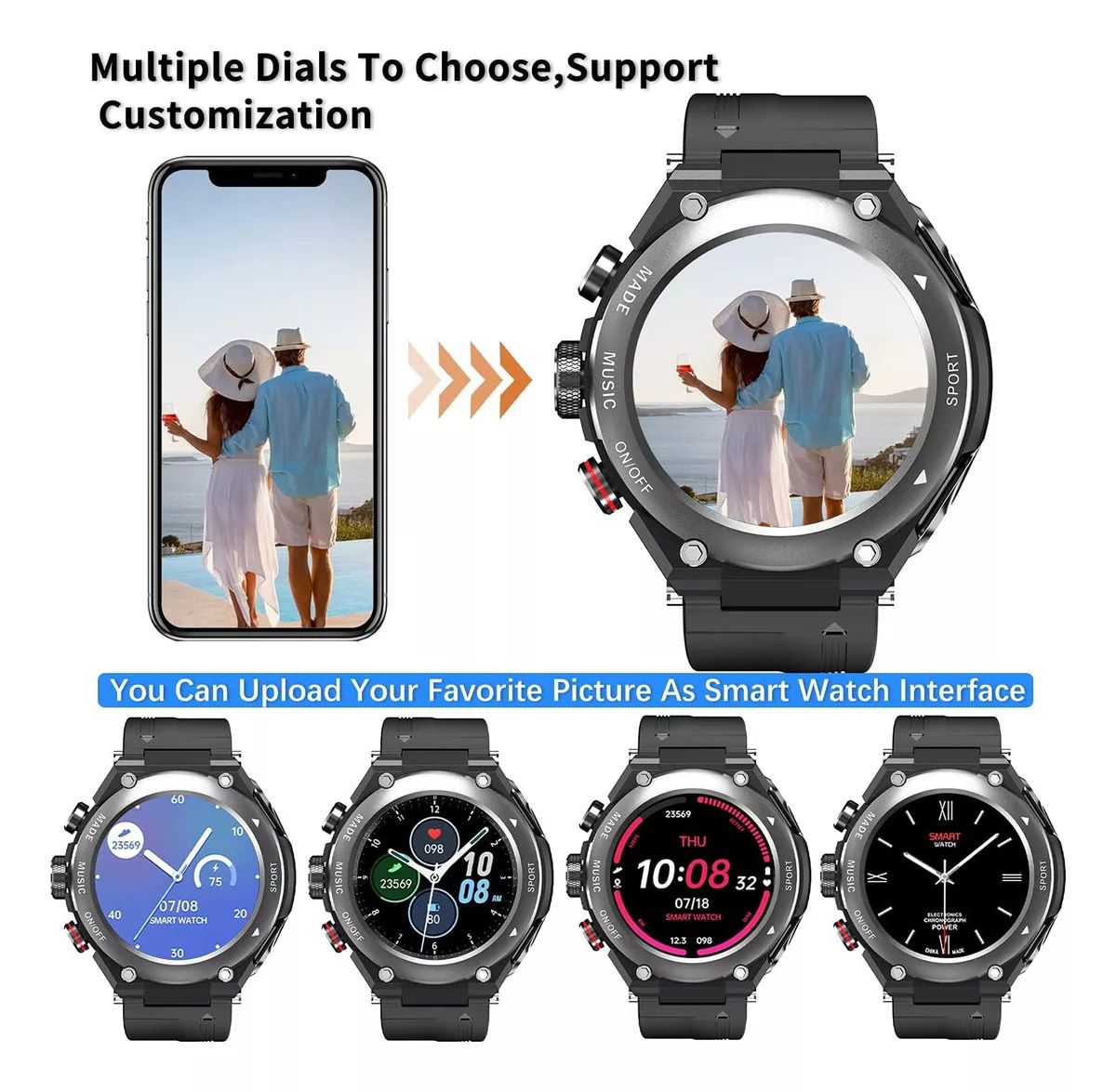 Reloj Inteligente Con Audifonos Bluetooth Rastreador Fitness