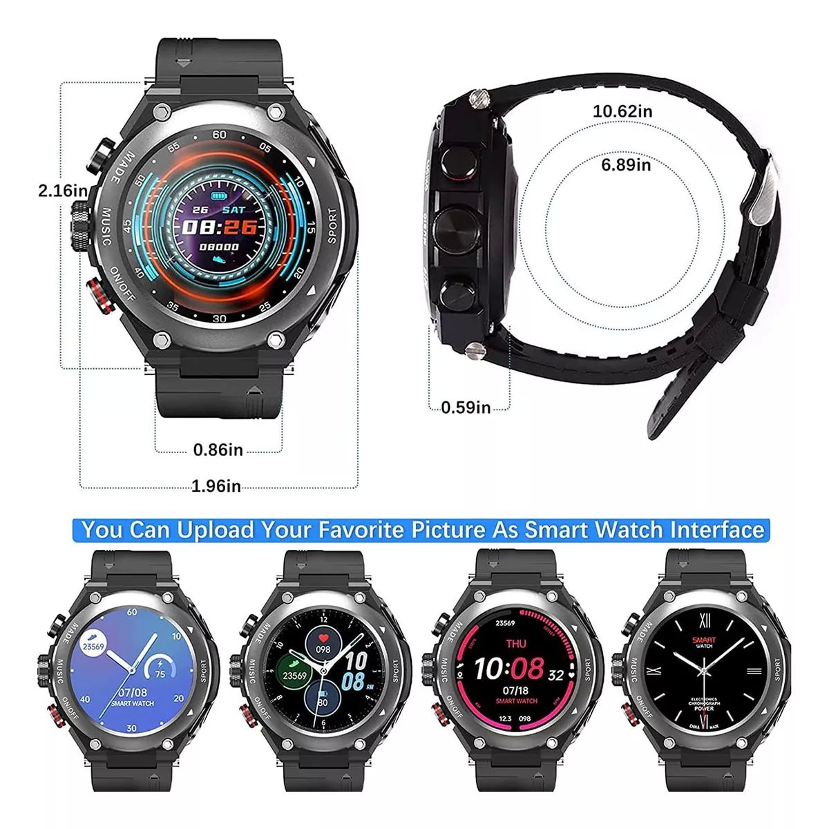 Reloj Inteligente Con Audifonos Bluetooth Rastreador Fitness