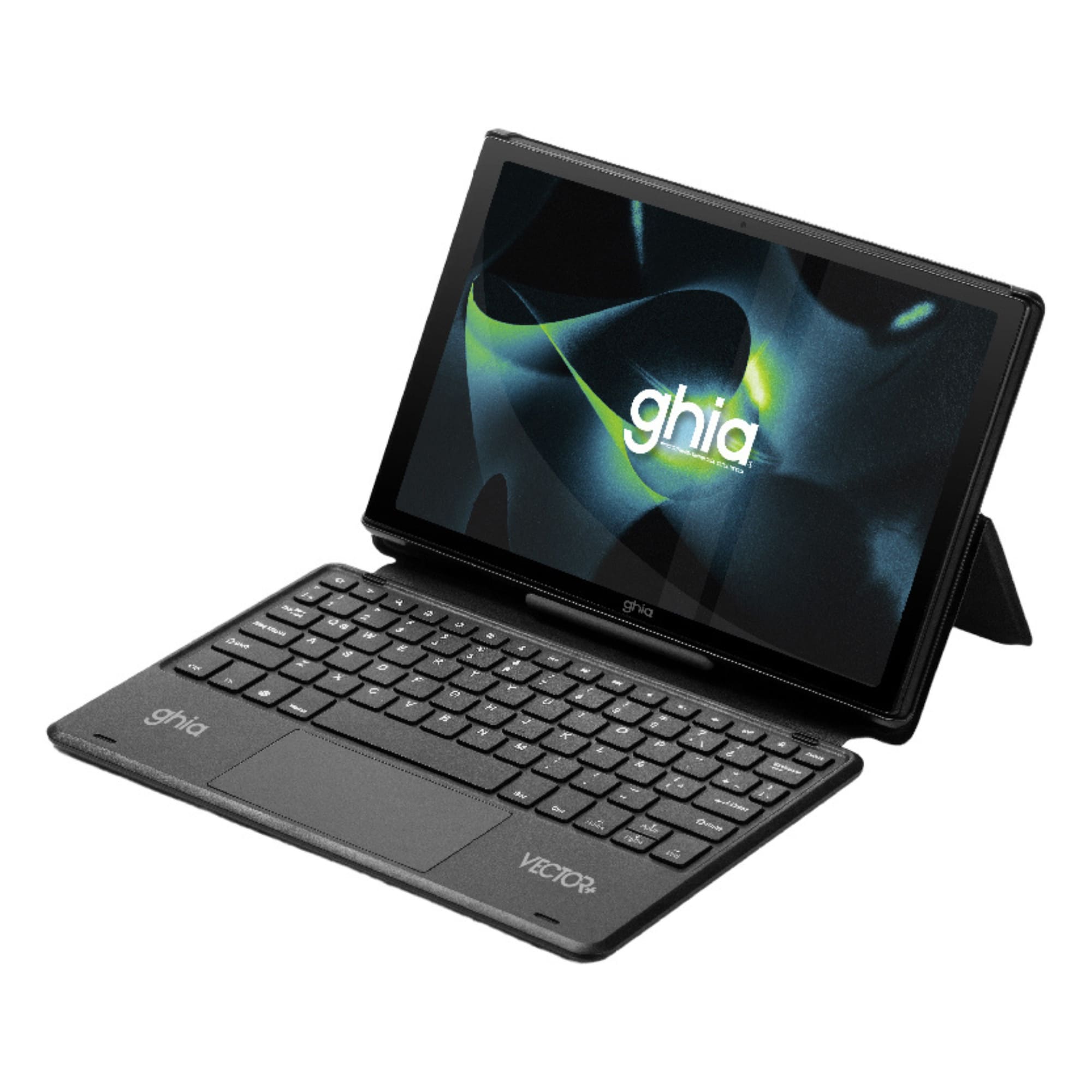 Ghia Vector+ de 10.1'', 4GB/64GB, Teclado Bluetooth, Android 13, Negro.