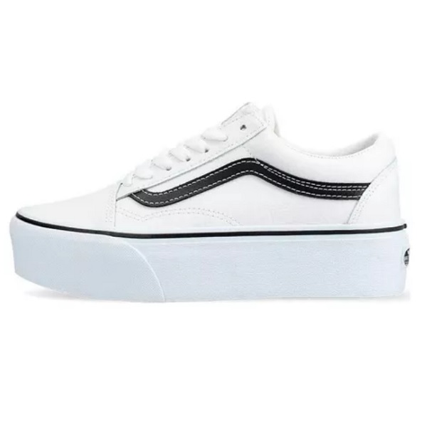 Tenis Vans Old Skool Stac Plataforma Blanco Casual Mujer.