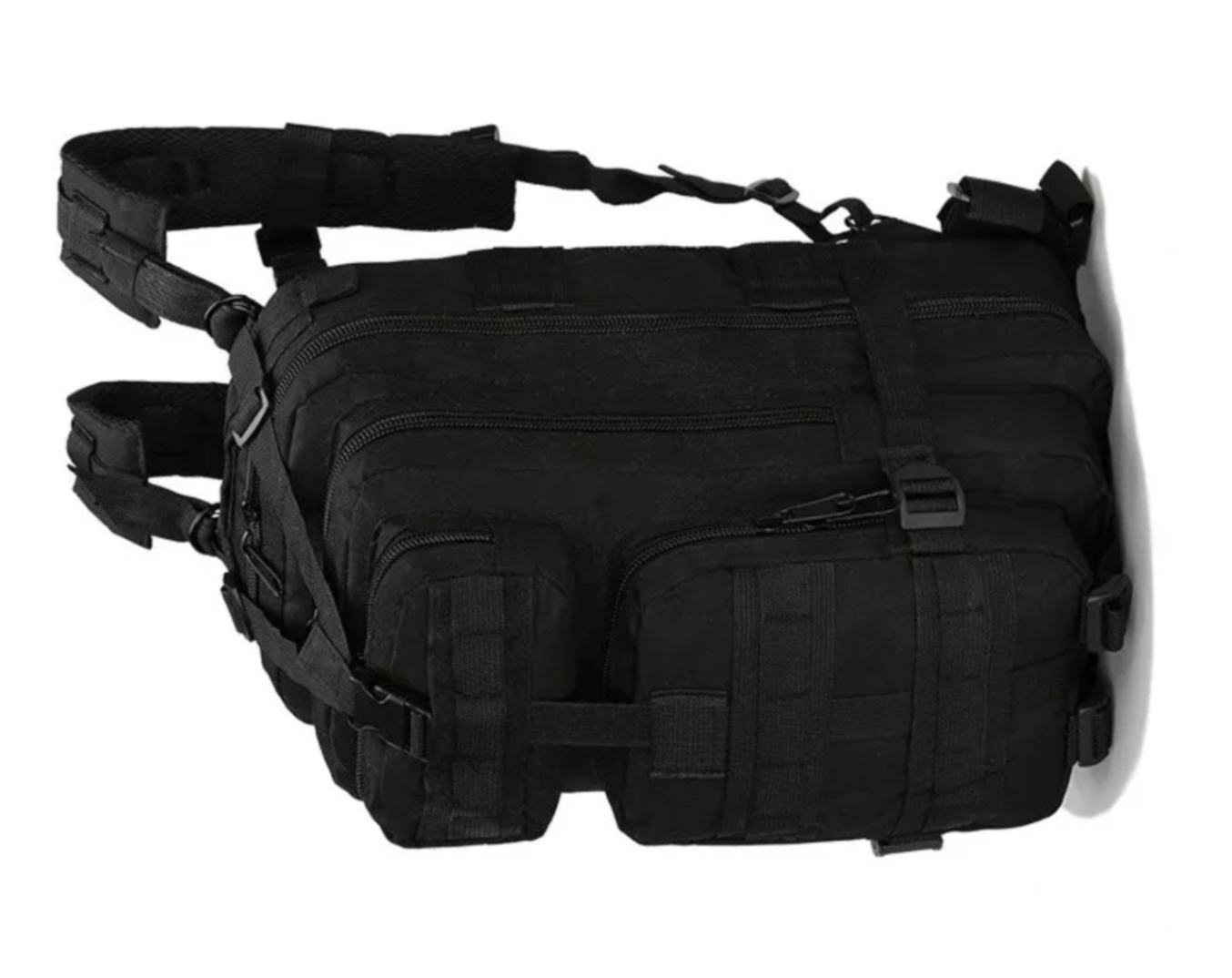 Mochila Táctica Militar Bolsa Impermeable Camping Uso Rudo color NEGRA