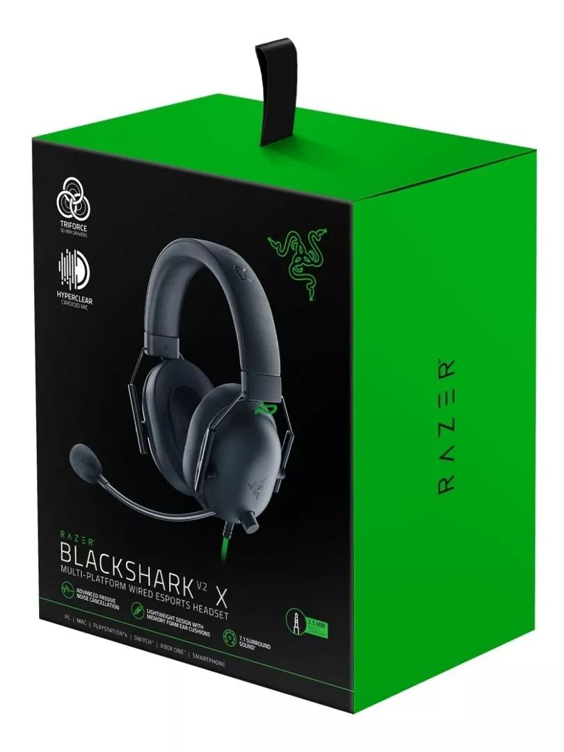 Audífonos Gamer Razer Blackshark V2 X Multiplataforma Color Negro.
