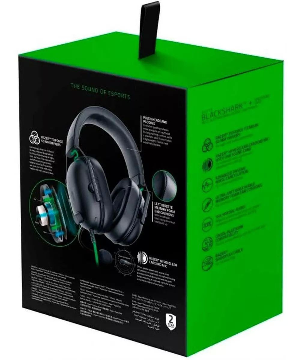 Audífonos Gamer Razer Blackshark V2 X Multiplataforma Color Negro.