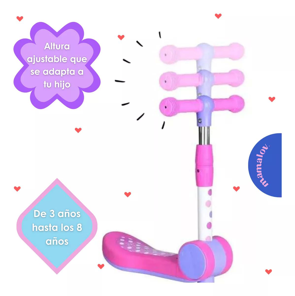 Scooter 2 En 1 Apache Con Asiento Minie Mouse 3-8 Años Lila