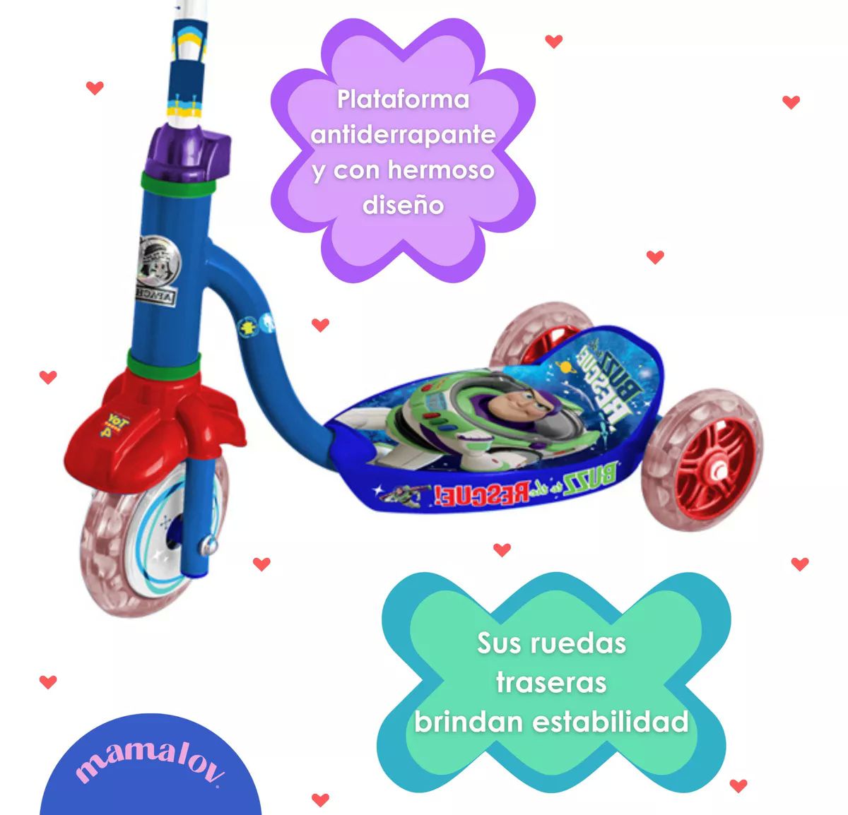 Scooter Para Niño De 4 A 10 Años Apache Buzz Light Year Azul