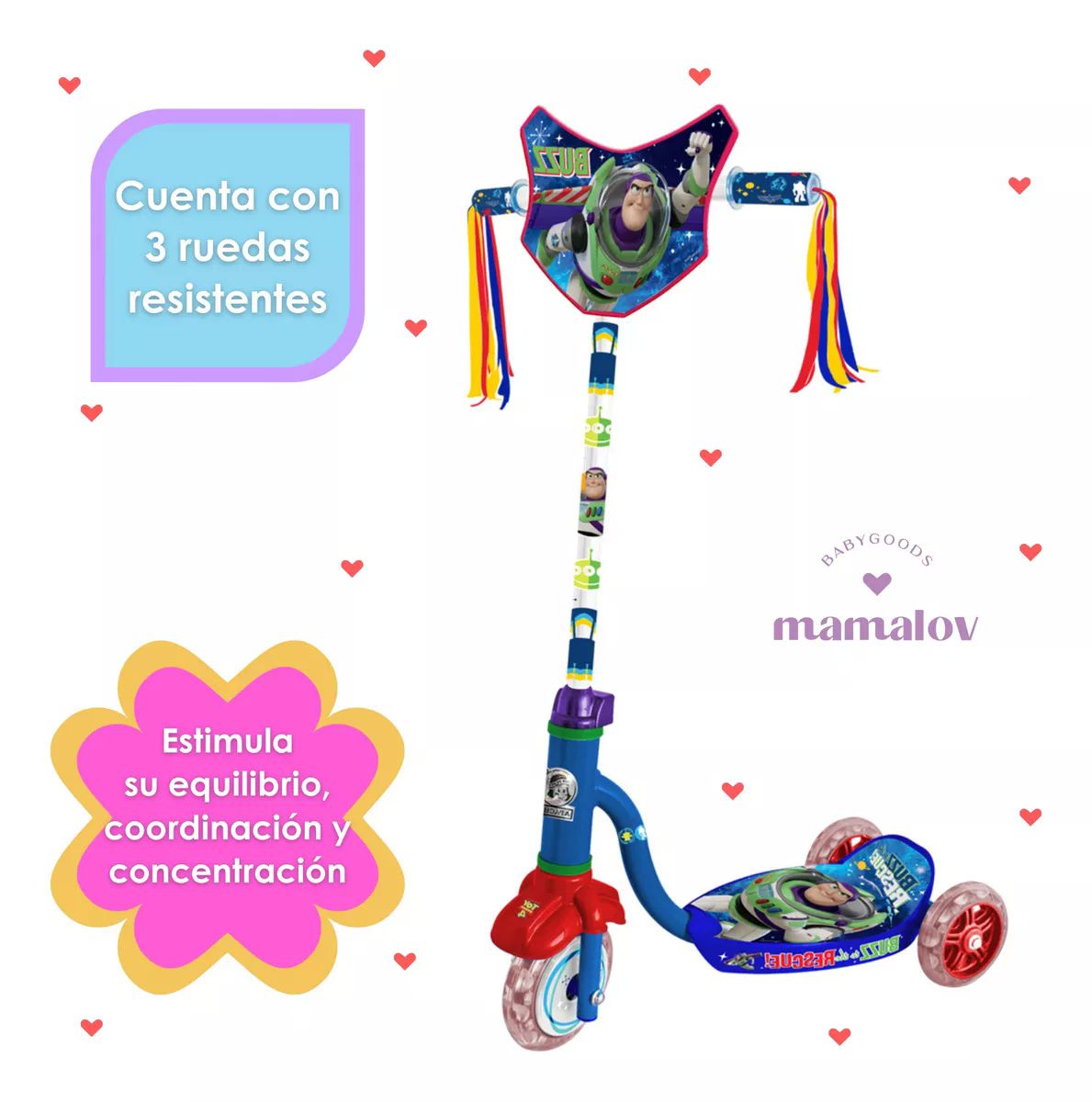 Scooter Para Niño De 4 A 10 Años Apache Buzz Light Year Azul