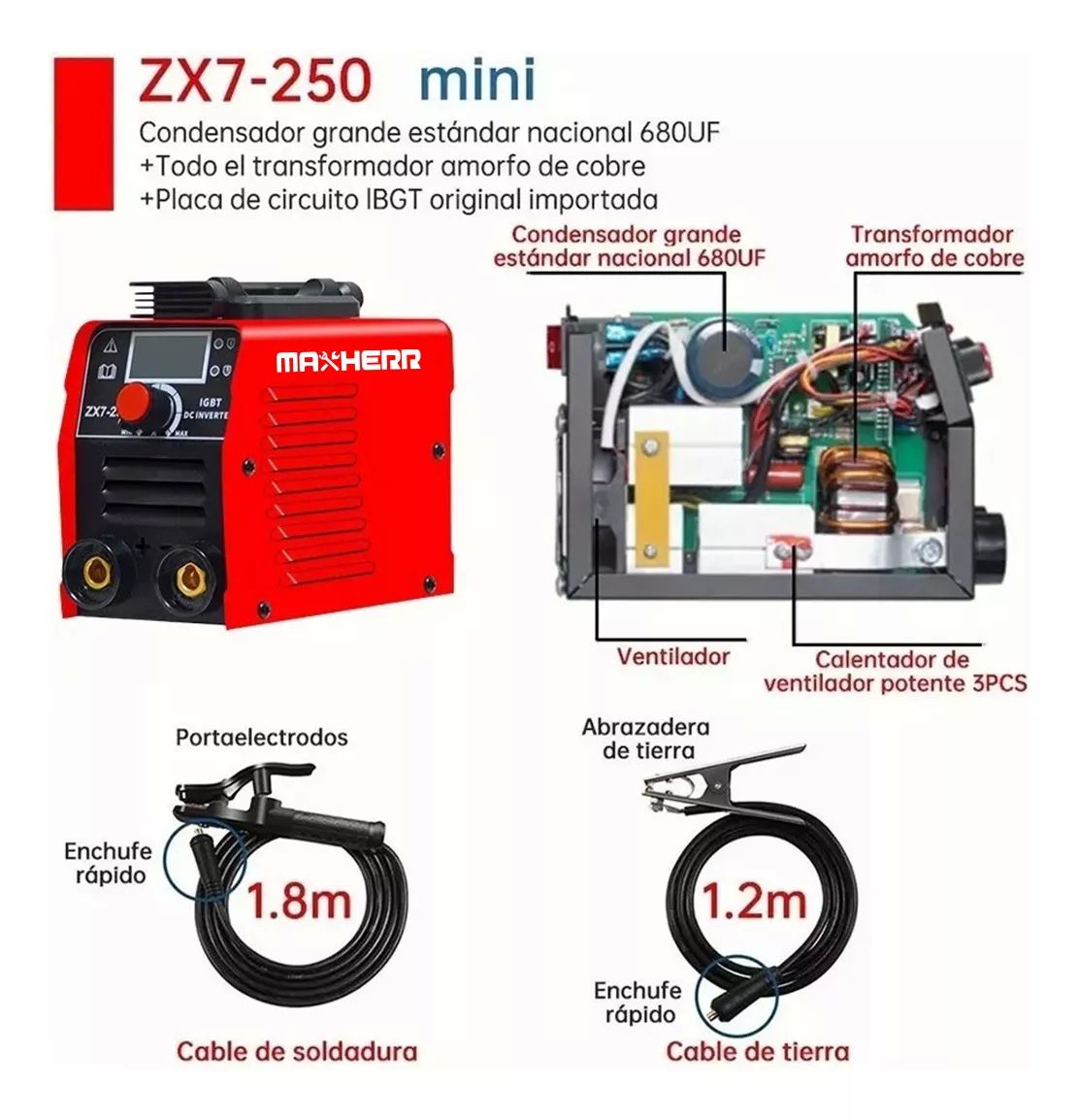 Soldadora Inversor Superiore 110v 250 Amp+accesorios