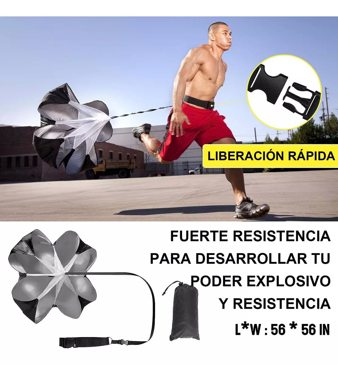 Kit Entrenamiento Futbol 12conos Paracaída Escalera Agilidad