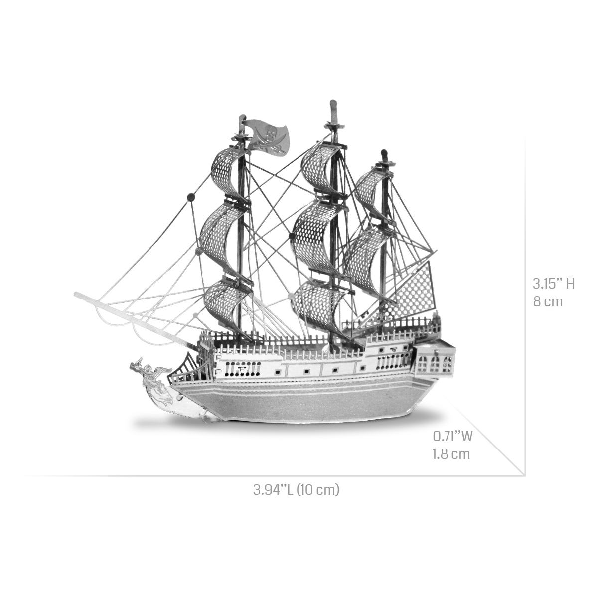 Rompecabezas Metálico 3d Barco Perla Negra