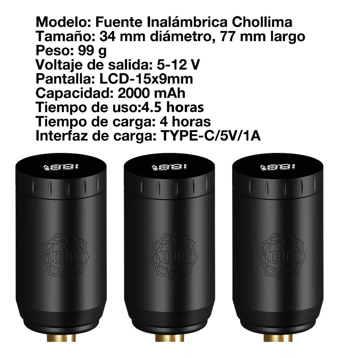 Kit Máquina Para Tatuar Profesional Con Batería Inalámbrica