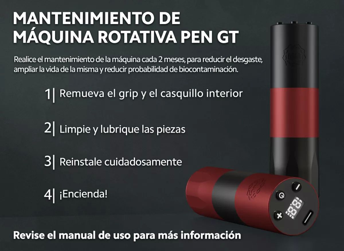 Kit Máquina Rotativa Para Tatuar Inalámbrica Ouo Gt Potente