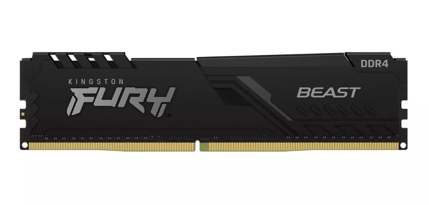 Memoria RAM Fury Beast DDR4 gamer color negro 8GB 1 Kingston KF432C16BB/8