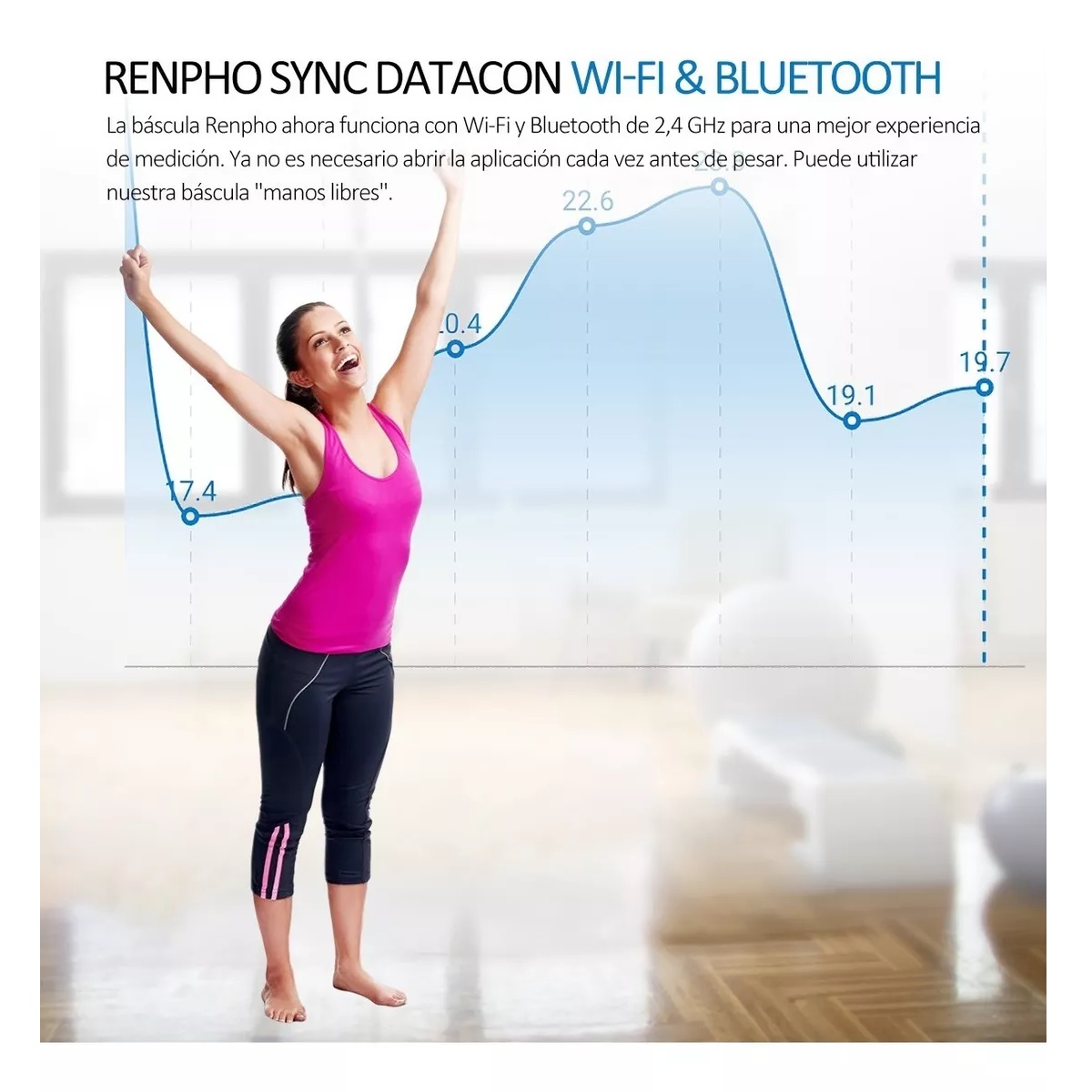 Báscula Renpho Con Cálculo De Grasa Corporal/bluetooth/wi-fi Negro