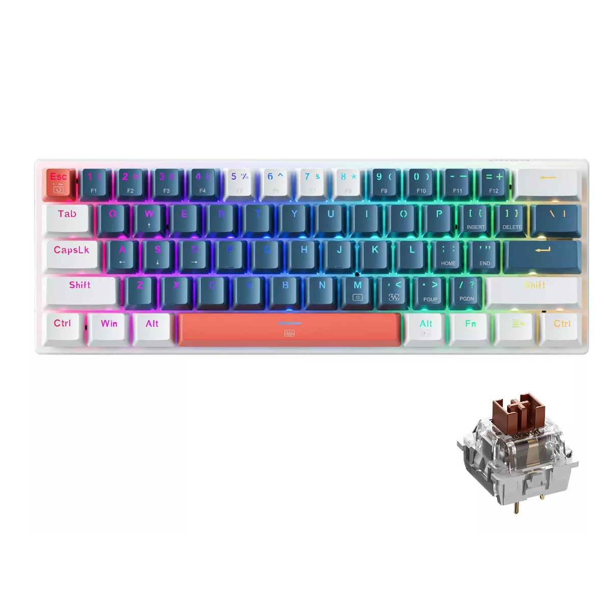 Teclado Mecánico Gamer  K500-61 Brown Switch