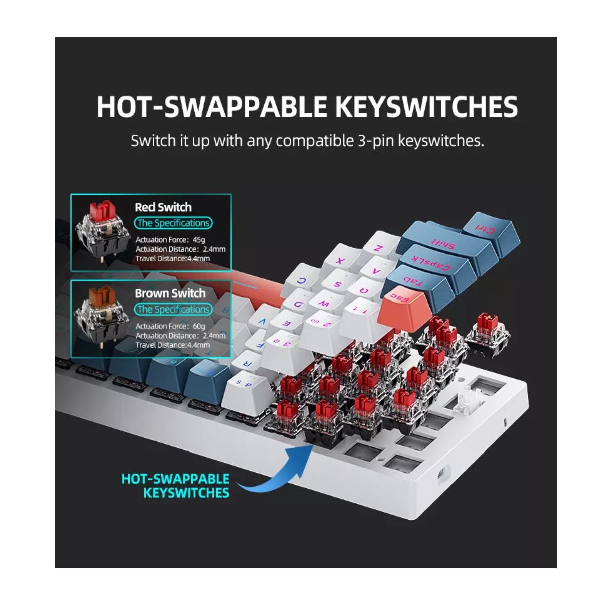 Teclado Mecánico Gamer  K500-61 Red Switch