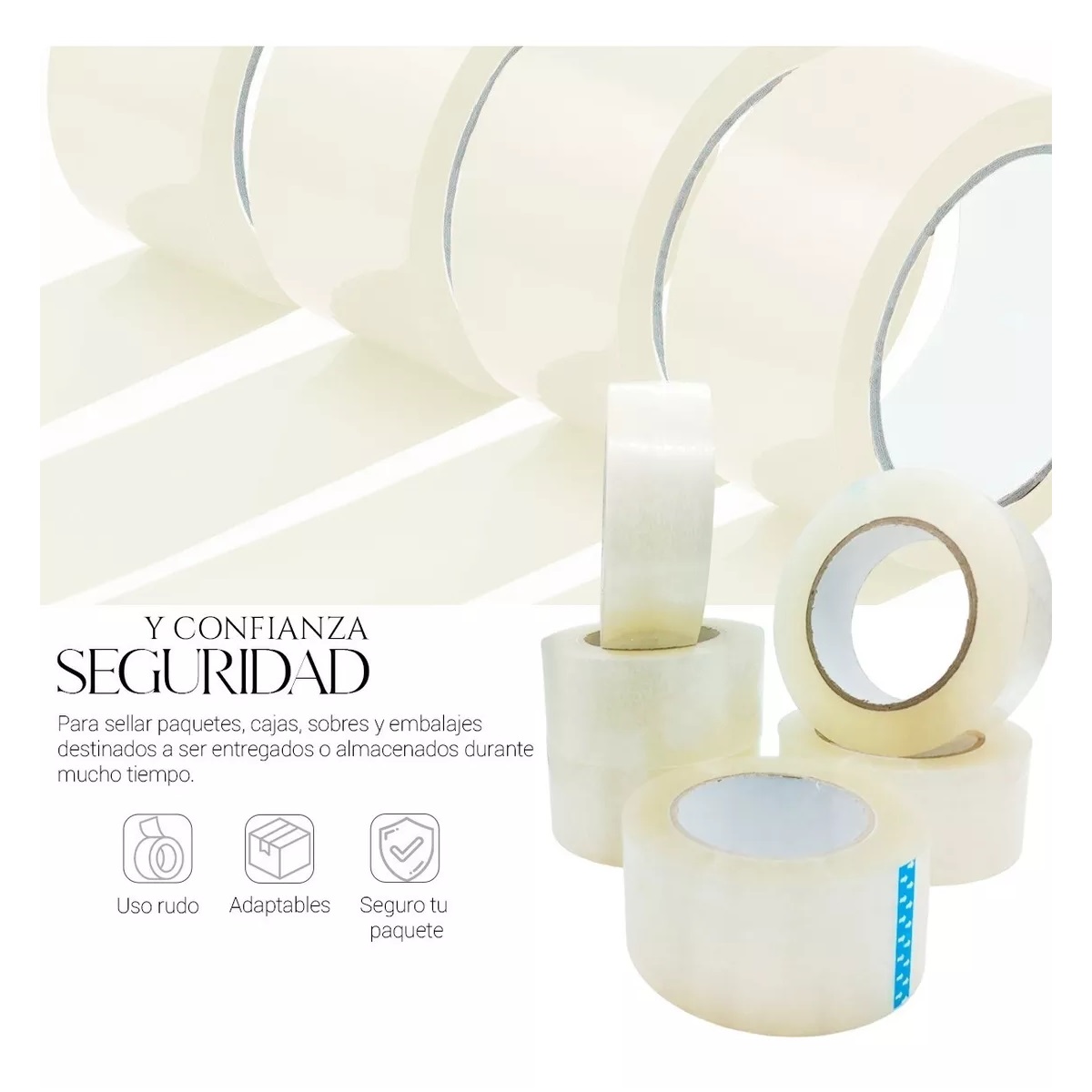 Juego Cinta Empaque 150metros X 48 Mm Transparente(6 Piezas)