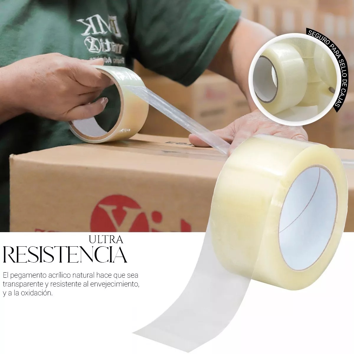 Juego Cinta Empaque 150metros X 48 Mm Transparente(6 Piezas)