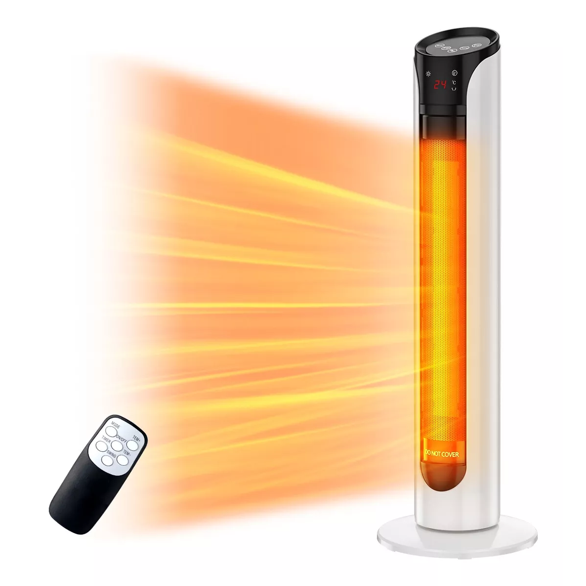 Calefactor Eléctrico Calentador De Aire 60 Oscilación 2000w Torre Blanco