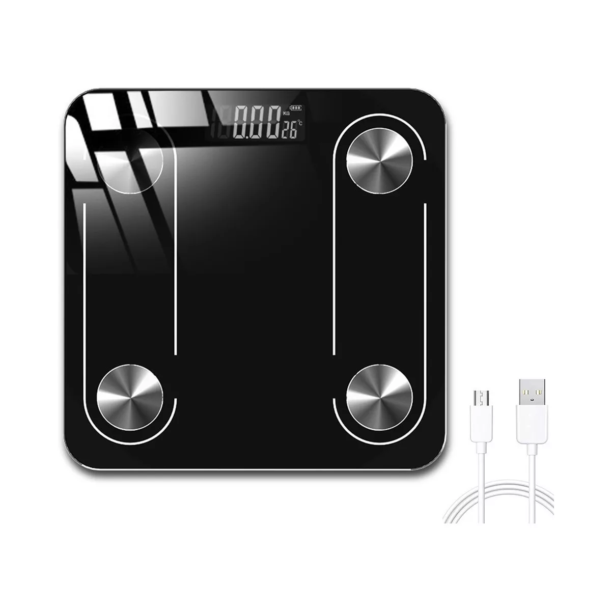 Báscula Electrónica De Baño Bluetooth Inteligente App Okok Negro