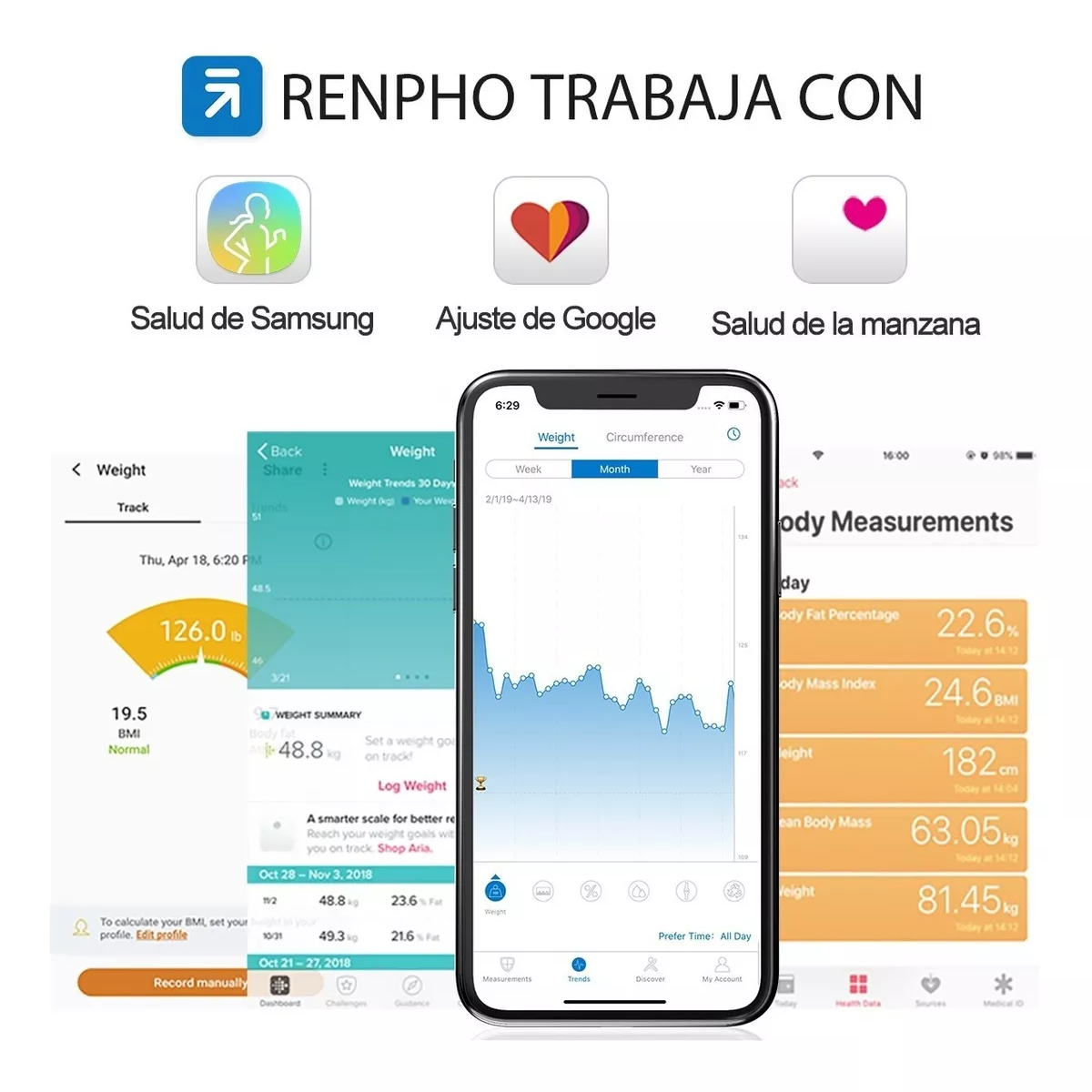 Báscula Electrónica Carga Usb Inteligente App