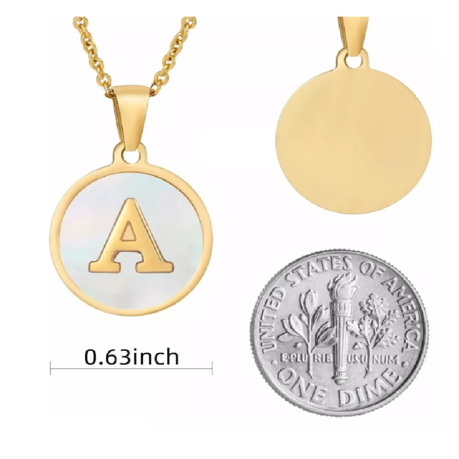 Collar Dije Iniciales En Madre Perla Letra D