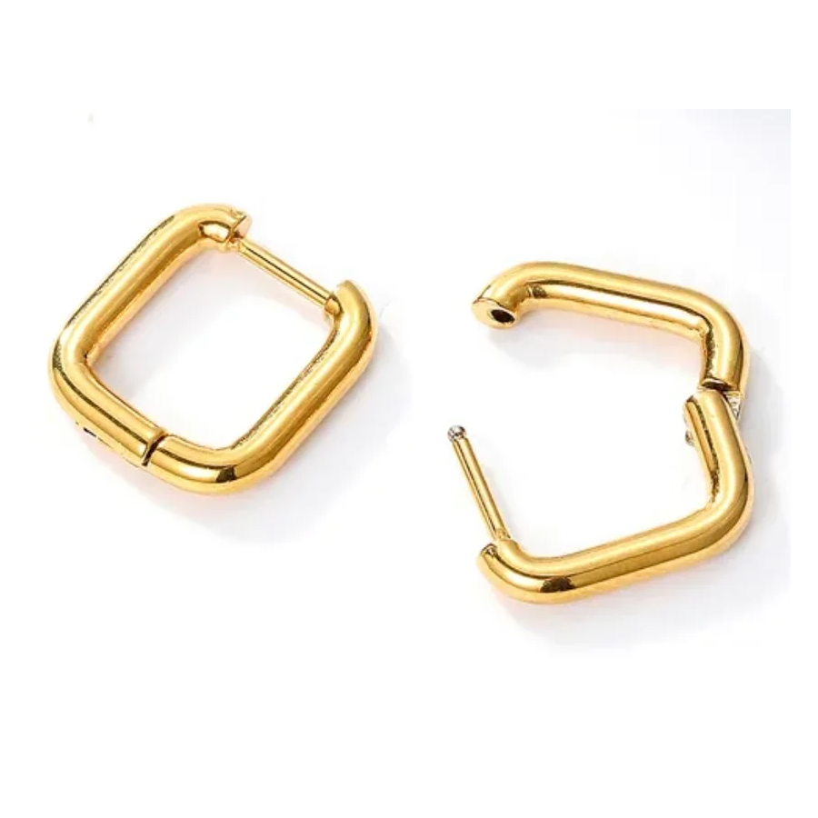 Aretes Arracadas Cuadradas 14x14 MM