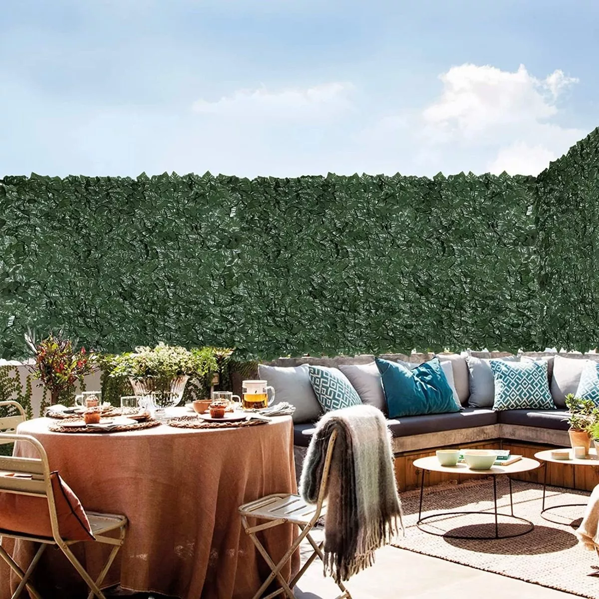 Follaje Rollo Cerca Planta Artificial Jardín Vertical 1m*4m Hojas Perennes