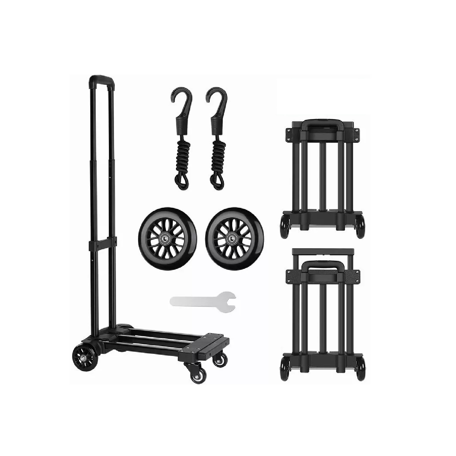 Diablo De Carga Plegable Con Extensible Capacidad 100 Kg Negro
