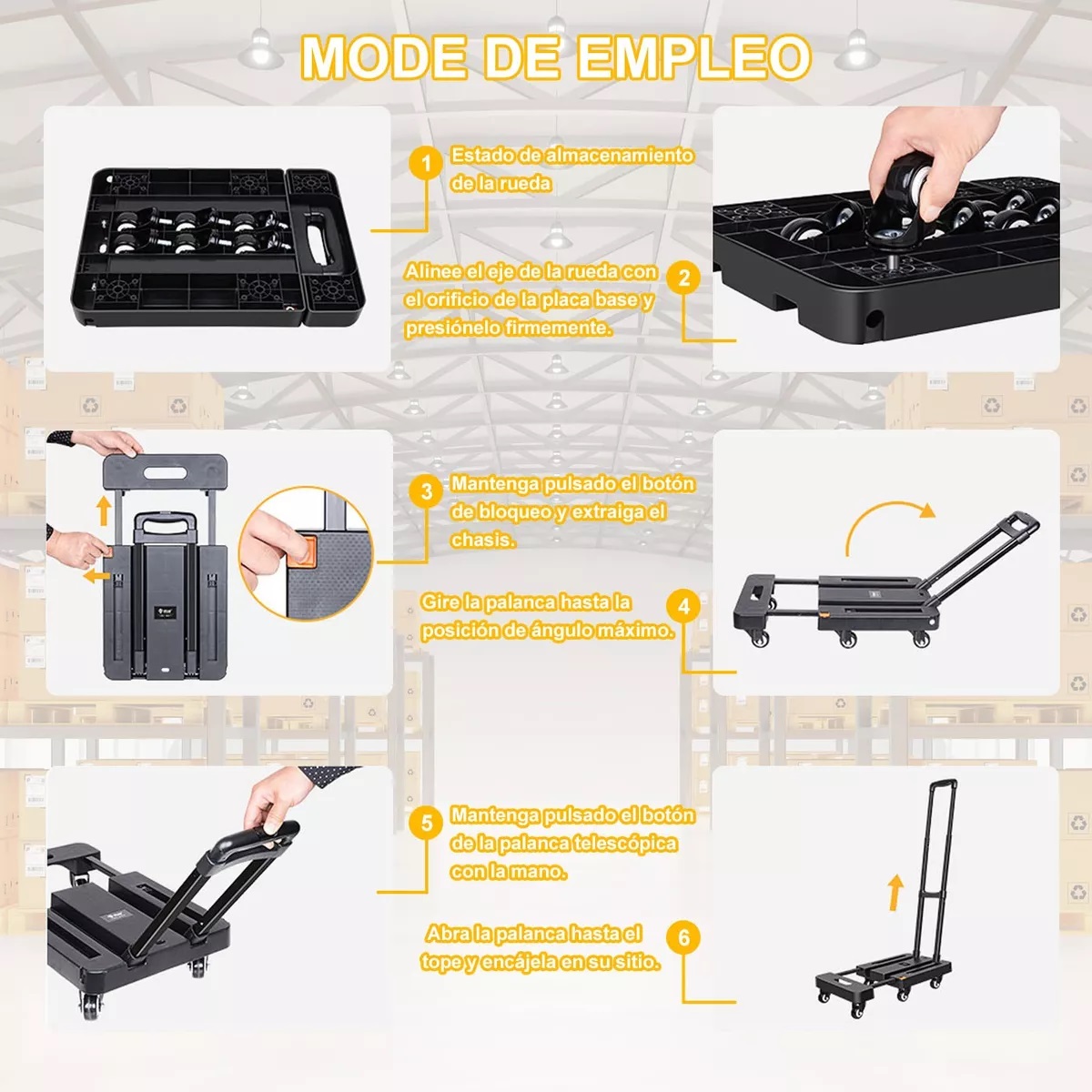 Carrito Plegable De Carga 200kg Portátil Diablitos Plegables