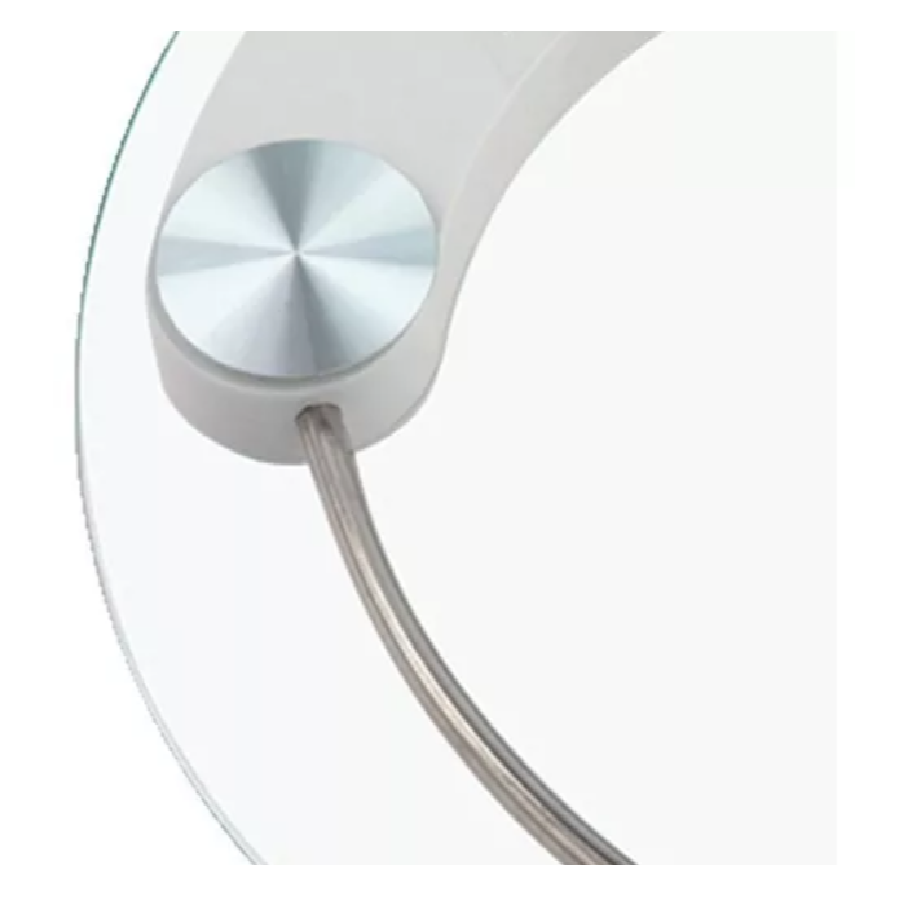 Bascula Digital Personal Blanca Redonda De Vidrio Cristal Templado 