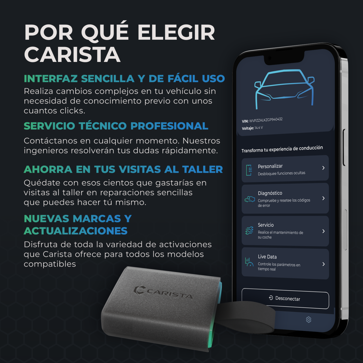 Carista EVO Escáner Automotriz OBD2.