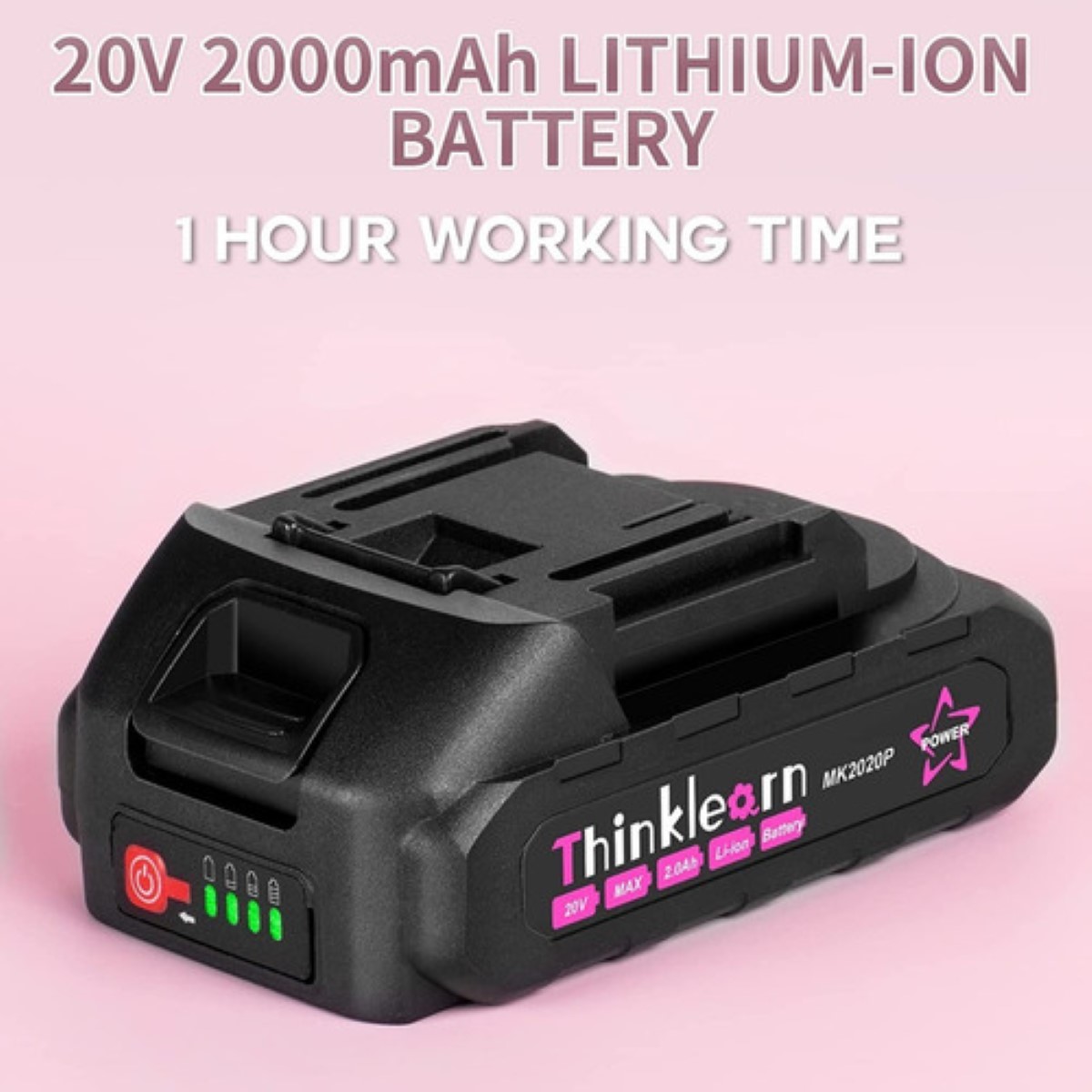 Pistola De Silicon Caliente Inalambrica 100w Con 26 Barras Rosa