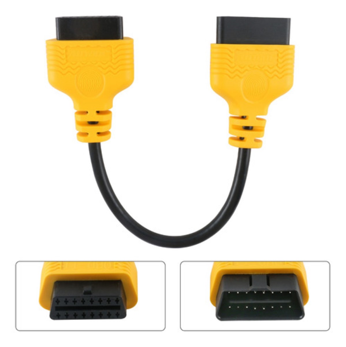 Autool Obd2 - Cable De Extensión De 16 Pines Y Conectores Amarillo 30cm 