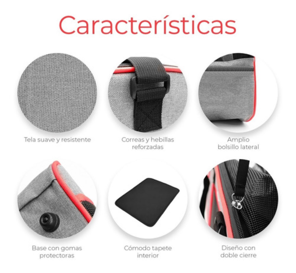 Mochila Transportadora Para Mascotas Portátil Plegable Rojo