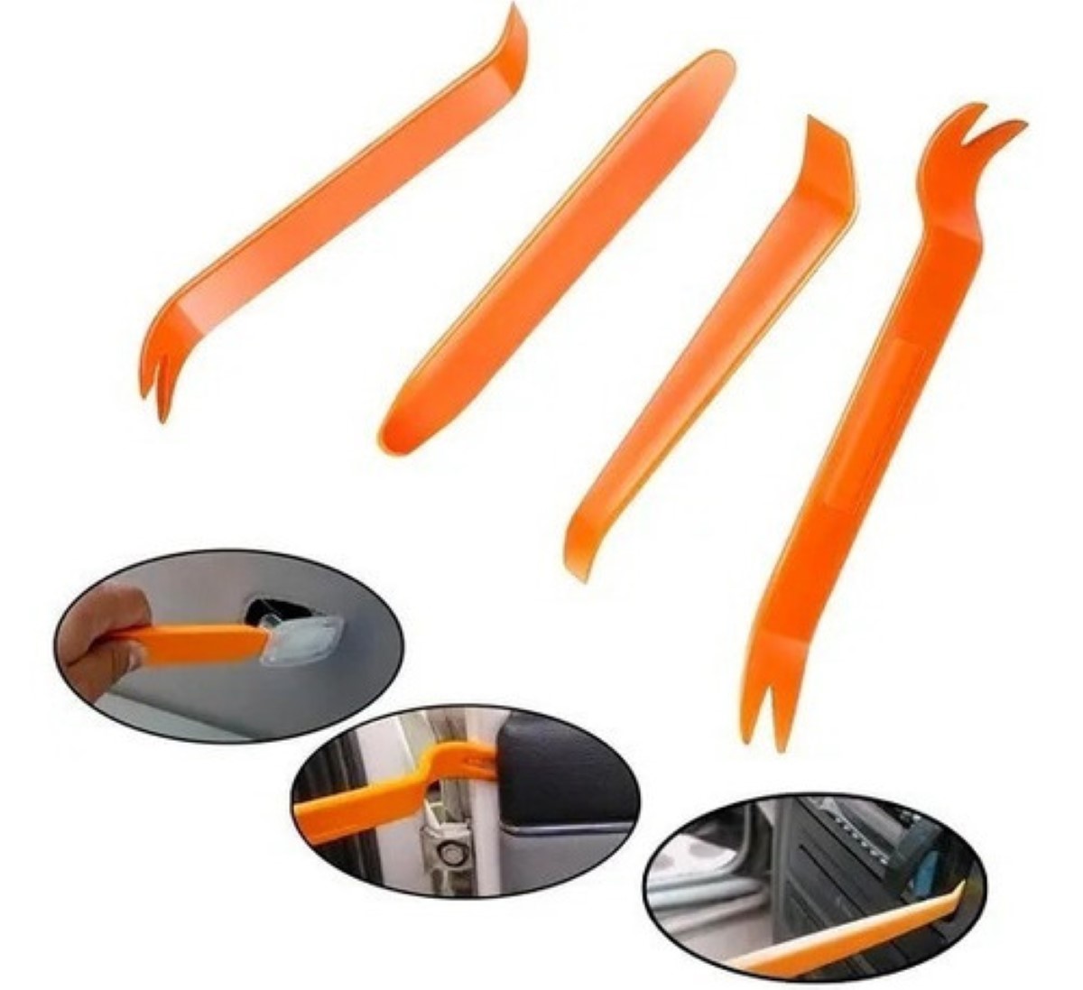 Kit Herramienta Desmontaje Estereo Espatula Moldura Tablero Naranja/gris 