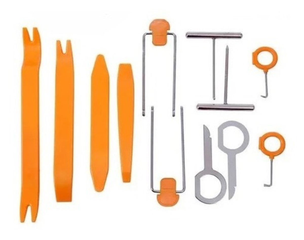 Kit Herramienta Desmontaje Estereo Espatula Moldura Tablero Naranja/gris 
