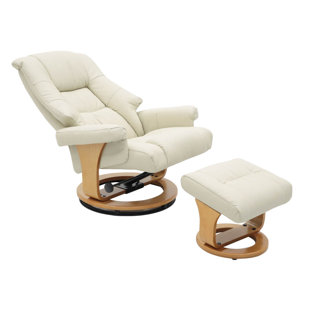 Sillón Reposet Mecedora Con Taburete Reposapies Paris Color Blanco