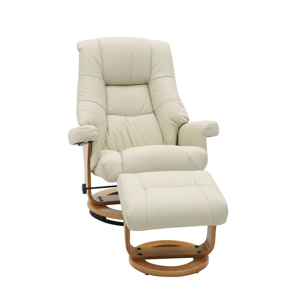 Sillón Reposet Mecedora Con Taburete Reposapies Paris Color Blanco