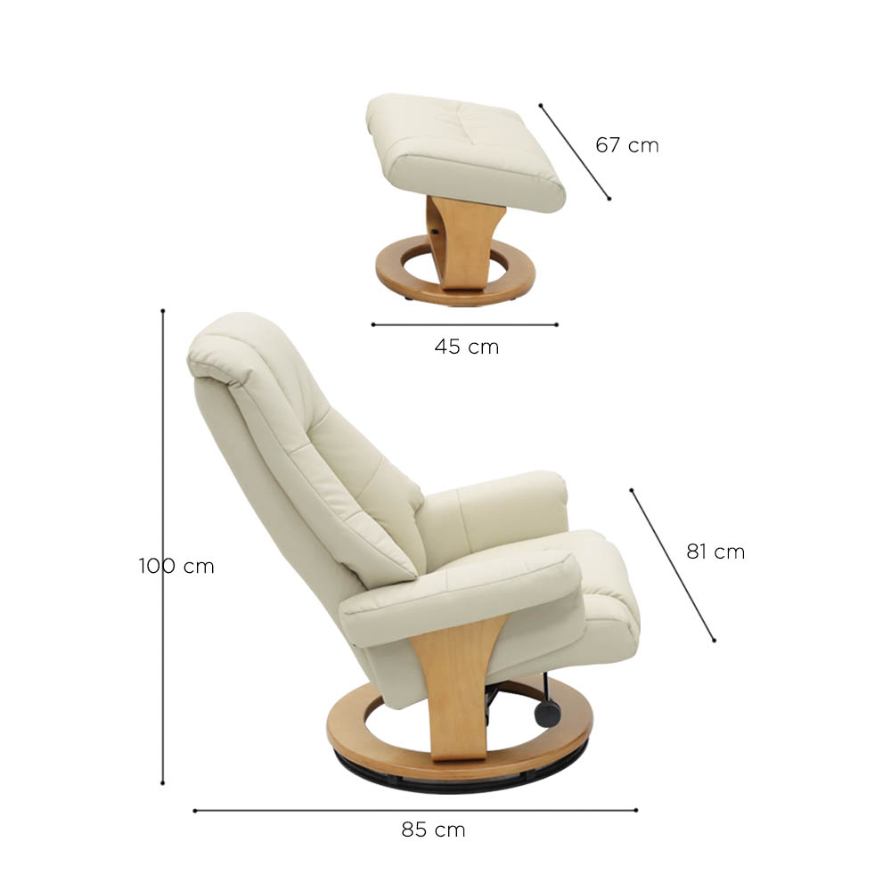 Sillón Reposet Mecedora Con Taburete Reposapies Paris Color Blanco