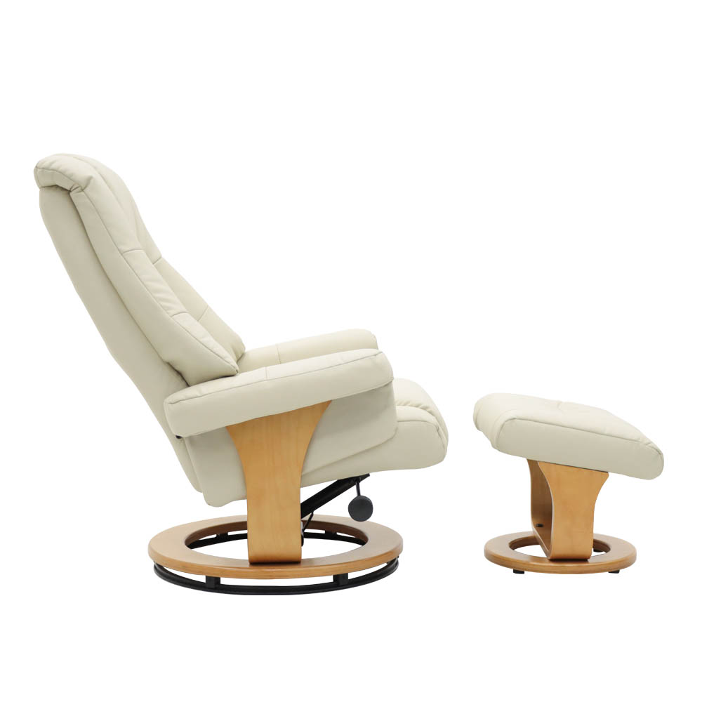 Sillón Reposet Mecedora Con Taburete Reposapies Paris Color Blanco