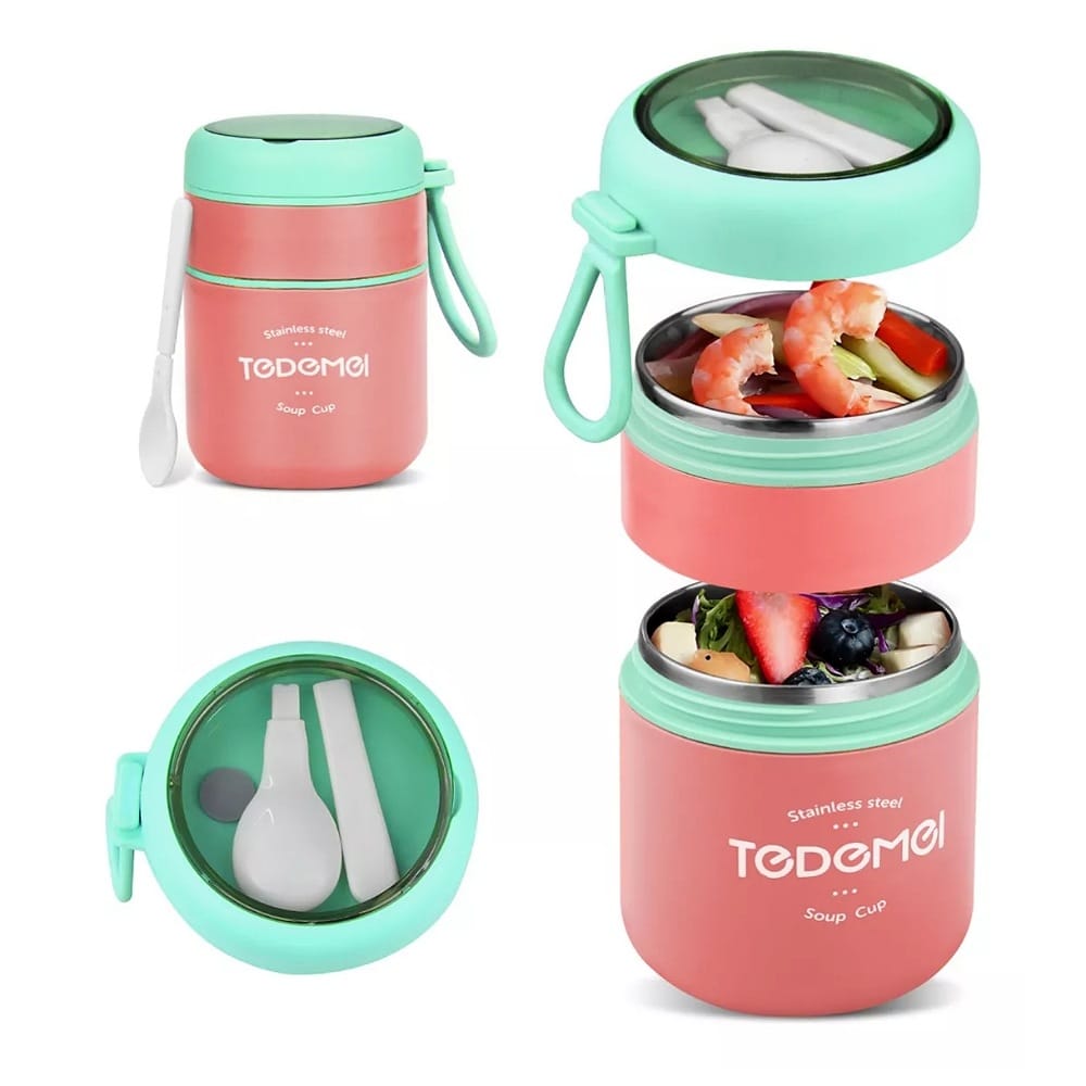 Lonchera Termica Acero Inoxidable De 710ml Incluye Cuchara