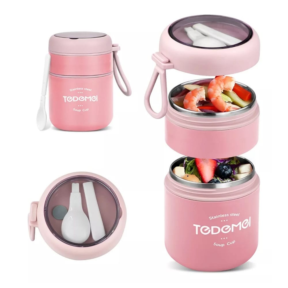 Lonchera Termica Acero Inoxidable De 710ml Incluye Cuchara