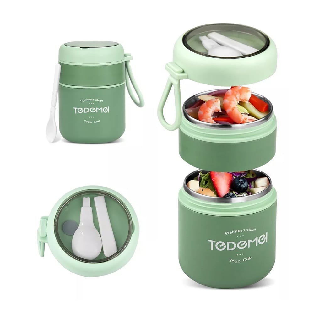 Lonchera Termica Acero Inoxidable De 710ml Incluye Cuchara