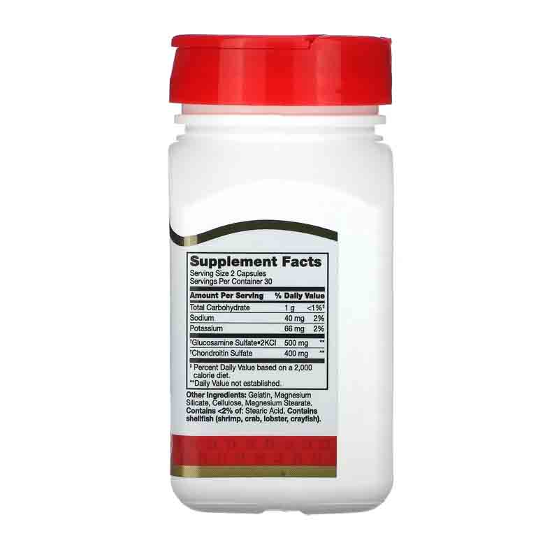 Glucosamina 250mg Condroitina 200mg 21st Century 60 tabletas