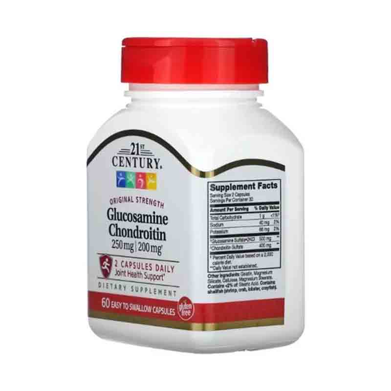 Glucosamina 250mg Condroitina 200mg 21st Century 60 tabletas