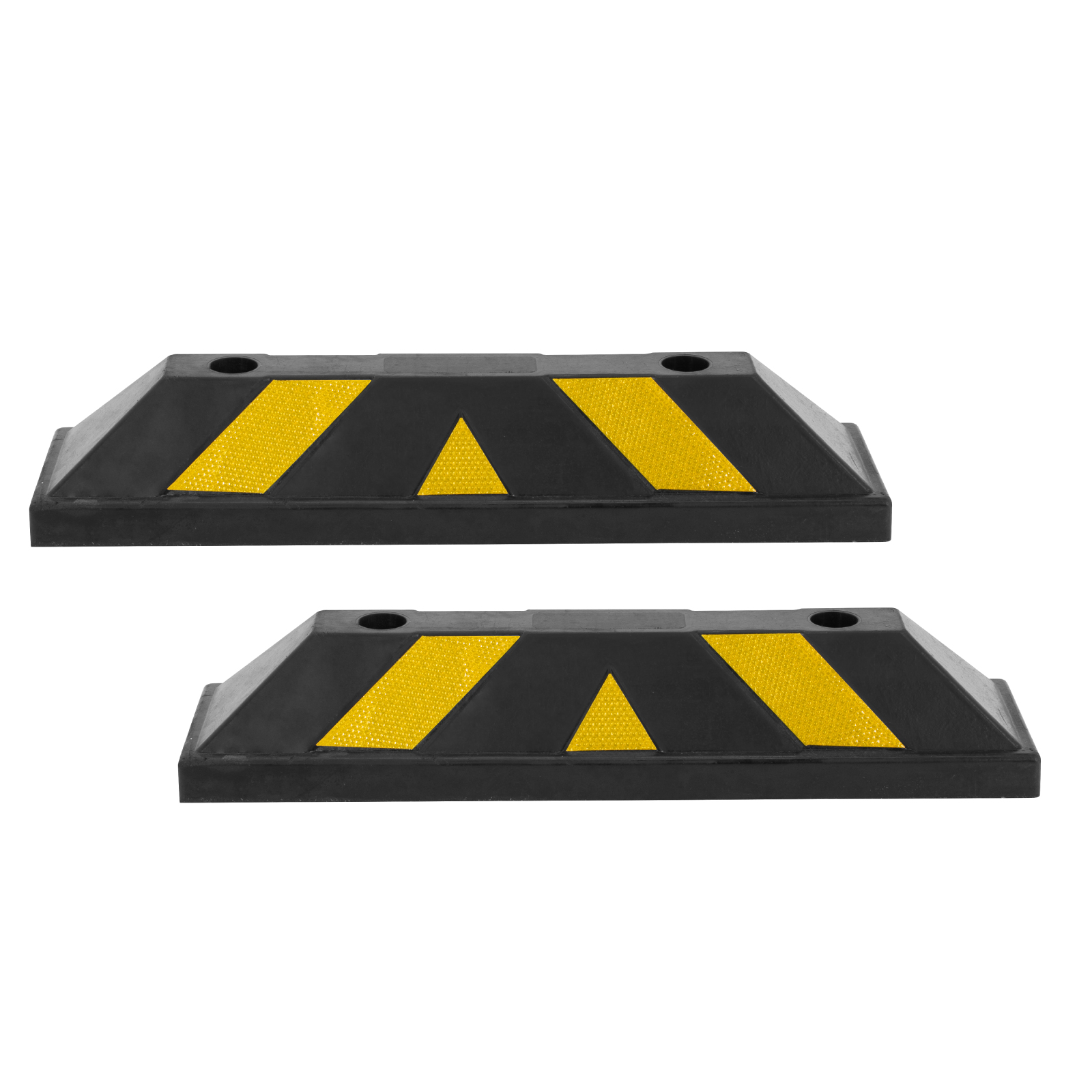 2 Topes de Estacionamiento con tornillos Amarillo/Negro