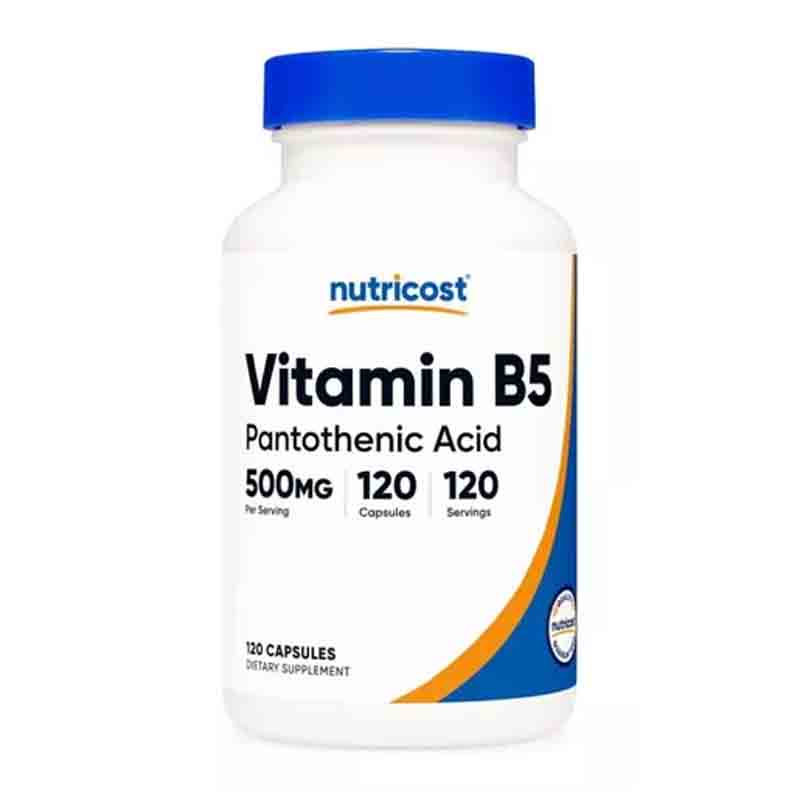 Vitamina B5 500mg Nutricost Acido Pantotenico 120 capsulas Vitamin B5